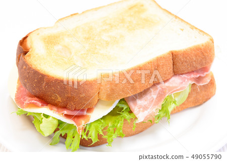 Delicious raw ham cheese sandwich 49055790