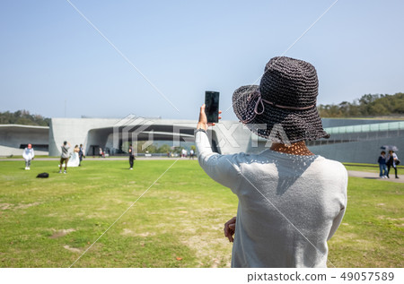 traveling woman selfie at Xiangshan Visitor Center traveling woman selfie at Xiangshan Visitor Center 49057589