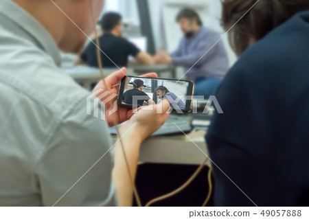 Monitoring education process with mobile phone 49057888