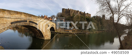 Panorama of Durham historic centre and River Wear Panorama of Durham historic centre and River Wear 49058509