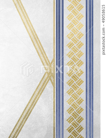Foil line Ajiro gold blue white (background material) Foil line Ajiro gold blue white (background material) 49058615