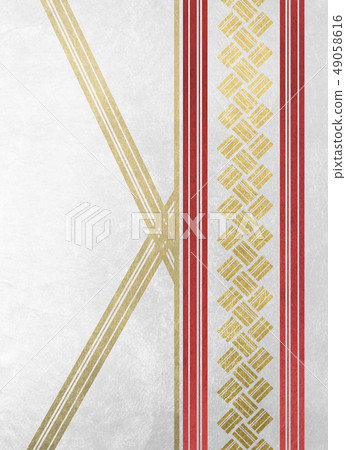 Foil line gold gold red white (background material) 49058616
