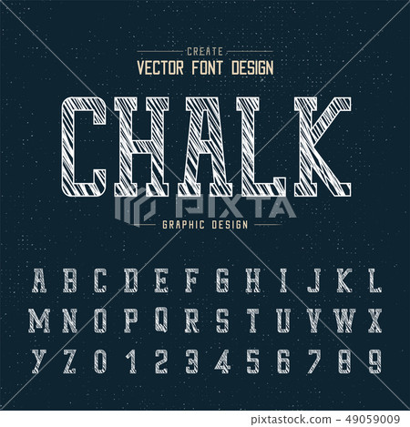 Chalk font and alphabet vector, Typeface - Stock Illustration [49059009 ...