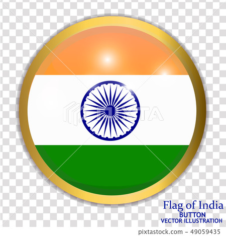 Button with flag of India. Illustration. 49059435