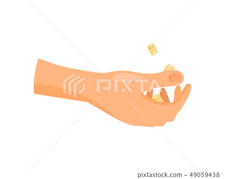 Dice game concept. Entertainment and dexterity arms. Dice game concept. Entertainment and dexterity arms. 49059438
