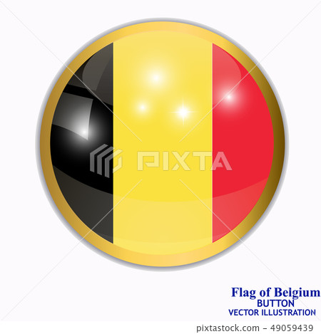Flag of Belgium button. Illustration. 49059439