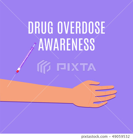 drug overdose awareness day with an arm and a syringe drug overdose awareness day with an arm and a syringe 49059532