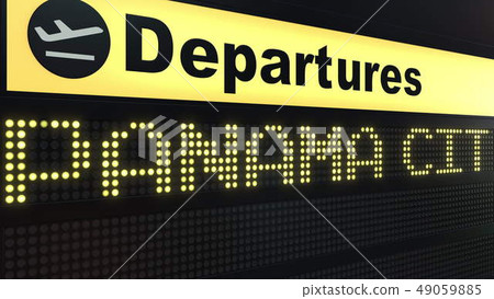 Flight to Panama City on international airport departures board. Travelling to Panama conceptual 3D 49059885