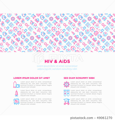 HIV and AIDs concept with thin line icons HIV and AIDs concept with thin line icons 49061270
