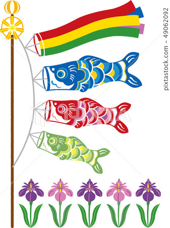 Carp streamers and irises 49062092