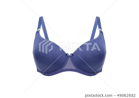 Beautiful blue bra isolated on white background Beautiful blue bra isolated on white background 49062682