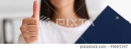 Businesswoman offer hand to shake as hello 49065397