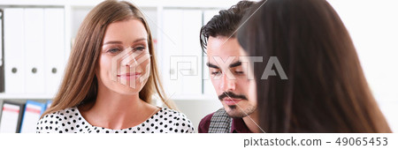 Group of people sit in office deliberate problem Group of people sit in office deliberate problem 49065453