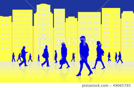 走在大廈街道上的人們 49065785