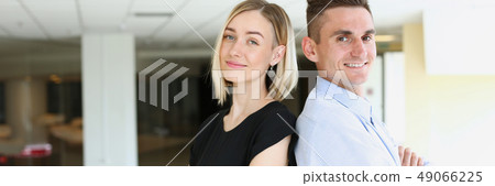 Businessman and business woman portrait Businessman and business woman portrait 49066225