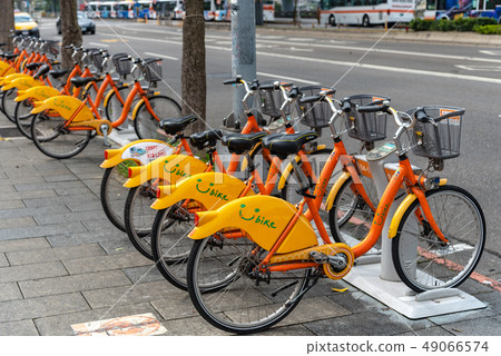 Ubike ( YouBike ) station. Taipei, Taiwan 49066574