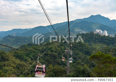 Maokong gondola with mountain. Taipei, Taiwan 49067301