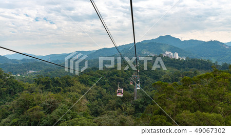 Maokong gondola with mountain. Taipei, Taiwan 49067302