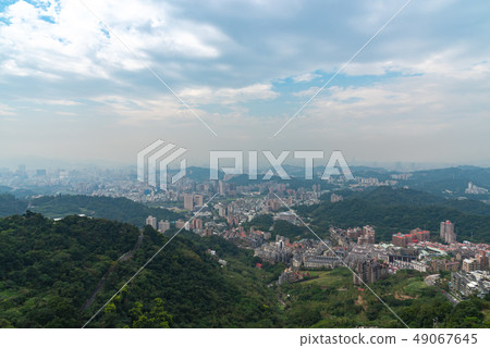 View of Taipei City view Maokong Gondola,Taiwan. 49067645