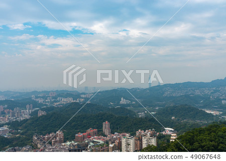 View of Taipei City view Maokong Gondola,Taiwan. 49067648