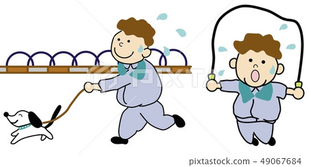 No movement of man (light face) background 49067684