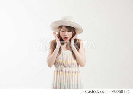 Resort dress-white background Resort dress-white background 49068165