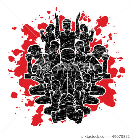 Group of people Praying, Christian praying vector 49070851