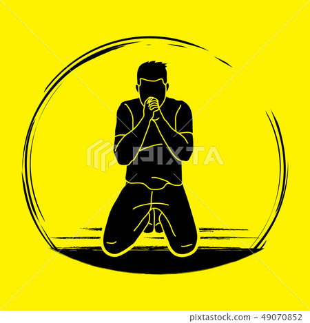 Prayer, Christian praying, Thank you GOD vector 49070852
