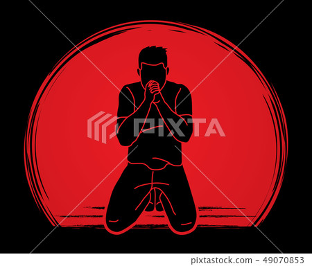 Prayer, Christian praying, Thank you GOD vector 49070853