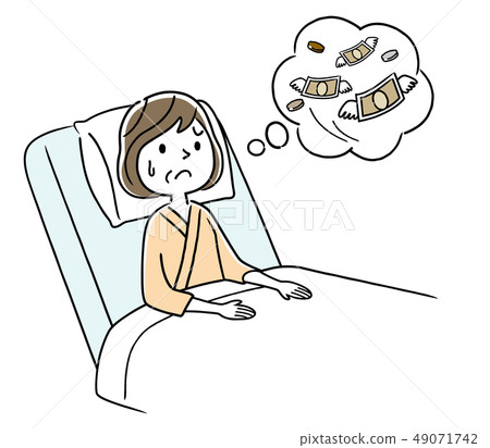 Middle-aged women who care about hospitalization expenses 49071742