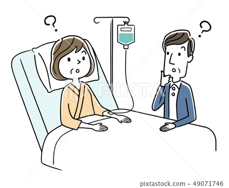 Middle-aged couple questioning hospitalization 49071746