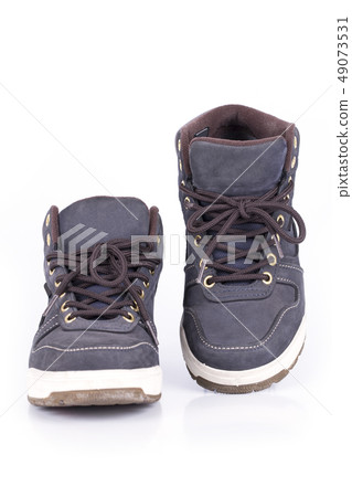 Luxury leather men shoes with shoelaces isolated 49073531