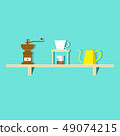set of drip coffee on shelf 49074215