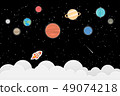 set of planets in Solar system and star background 49074218