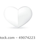 vector of fold white heart shape 49074223