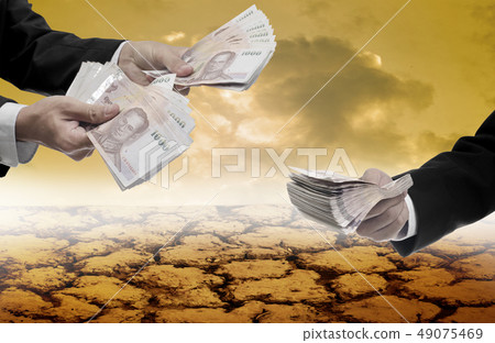 Pay for help dry land, Relief of drought concept Pay for help dry land, Relief of drought concept 49075469