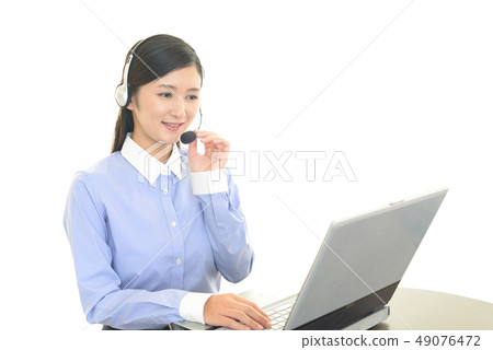 A smiling operator 49076472