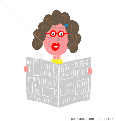 讀報紙的婦女 49077122