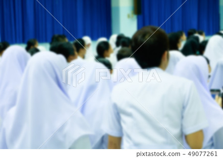 blur student Sit on the floor In the meeting room 49077261