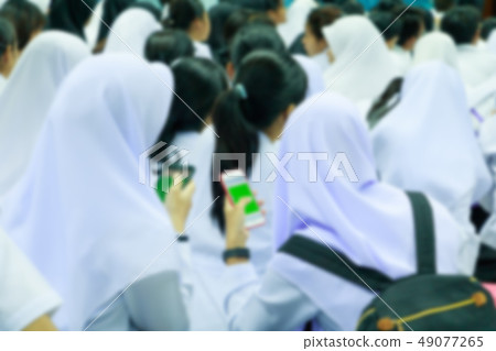 blur student Sit on the floor In the meeting room 49077265