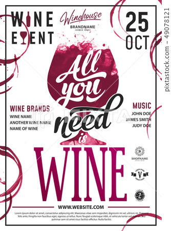 Wine taste invitation card vector design template Wine taste invitation card vector design template 49078121