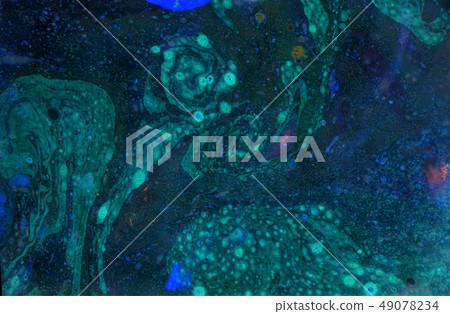 abstract blue  green marble texture, acrylics art 49078234