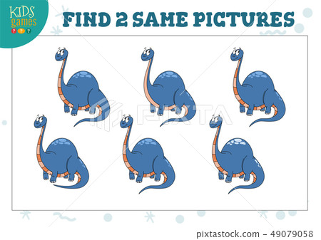 Find two same pictures kids game vector 49079058