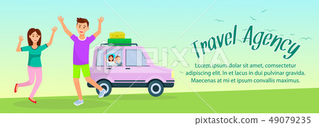 Happy Mother, Father and Kids Characters Vacation. 49079235