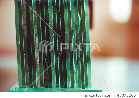 a stack of glass a stack of glass 49079269