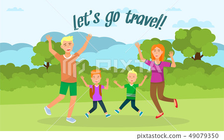 Happy Holidays Cheerful People at Nature Landscape 49079350