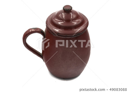 Old pot with white background Old pot with white background 49083088
