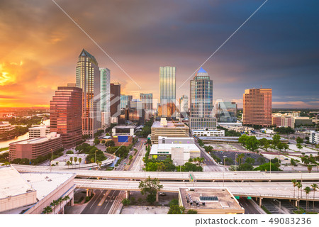Tampa, Florida, USA aerial downtown skyline. 49083236
