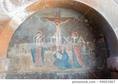 世界遺產Slub Gayane教堂亞美尼亞Echimiajin的古代壁畫 世界遺產Slub Gayane教堂亞美尼亞Echimiajin的古代壁畫 49083867