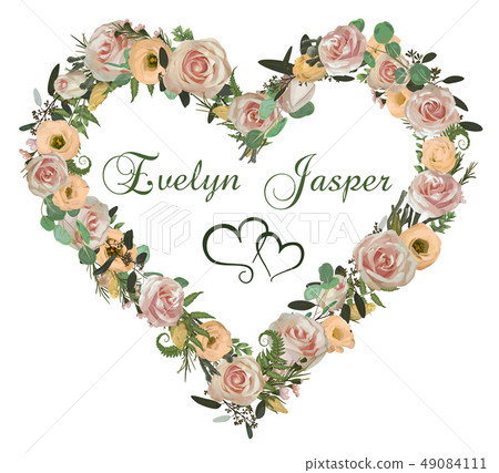 Valentine greeting card, invite card. Herbs, with Valentine greeting card, invite card. Herbs, with 49084111